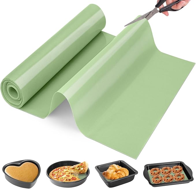 Cut to Size Silicone Baking Mat Roll-Best German Silicone - Heat Resistant Silicone Baking Macaron Mat,Non-stick Pastry Mat, Reusable Dough Mat for Rolling by GoldeerkitchenBakingAccessoriesTools