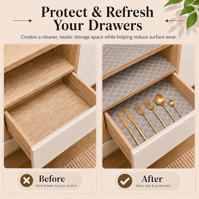 Glotoch Drawer Liner and Shelf Liner, 12" W x 60" L, Non Adhesive, Gray - Image 8