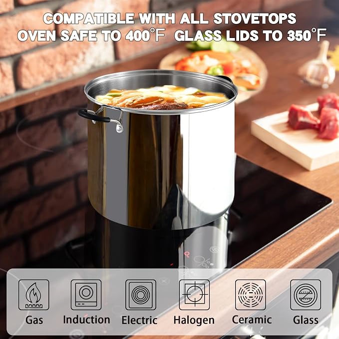 Cook N Home 8 Quart Stainless Steel Stock Pot with Lid - - Image 4
