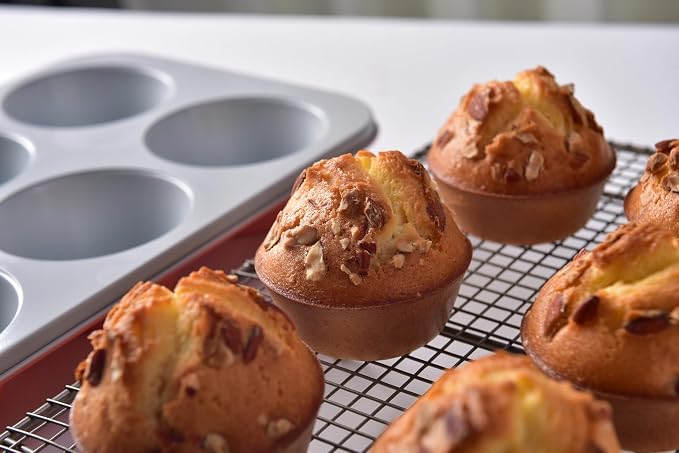 Jumbo Muffin Pan-Large Cupcake Pan Non Stick 6 cup 3.5x1.77 inch Carbon Steel muffin tin for home baking non stick - Image 5