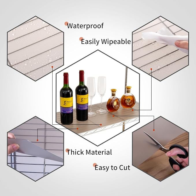 Poofzy Wire Shelf Liner 24" x 48", Set of 4 Gray - Image 4