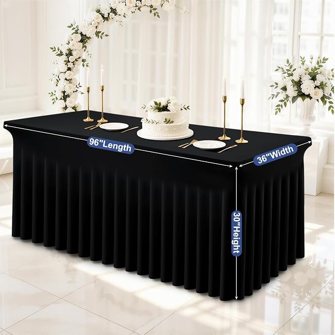 Moosfor 2 Pack Spandex Fitted Rectangle Tablecloth, Elastic Table Skirt - Image 8