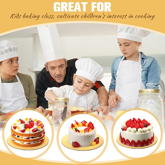 Potchen 100 Pack 8 Inches Round Cake Boards Cardboard, Gold - Image 5
