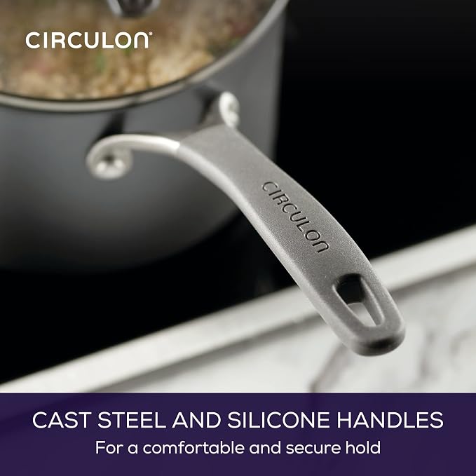 Circulon A1 Series Nonstick Straining Sauce Pan with Lid, 3-Quart, Graphite - Image 6