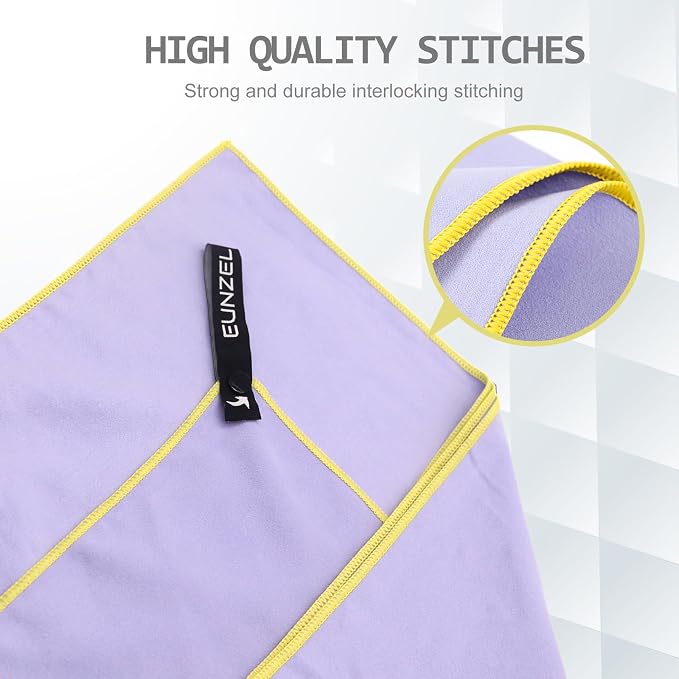 4 Set Quick Dry Camping Towel, Microfiber Travel Towel Super Absorbent Fast Drying Towel for Camping, Beach, Gym, Backpacking & Swimming(Four 3-Piece Towel Sets, Army Green/ Grey/ Taro Purple/ Pink) - Image 6