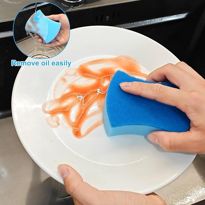 50 Pcs Individually Wrapped Sponges Uncompressed Blue - Image 5