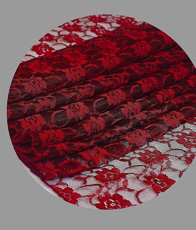 VDS Pack of 10 Floral Lace Table Runners Centerpiece Cloth Linen for Wedding Bithday Graduation Engagement Ceremony Events Party Banquets Table Decoration (12x108 inch) (Apple Red) - Image 3