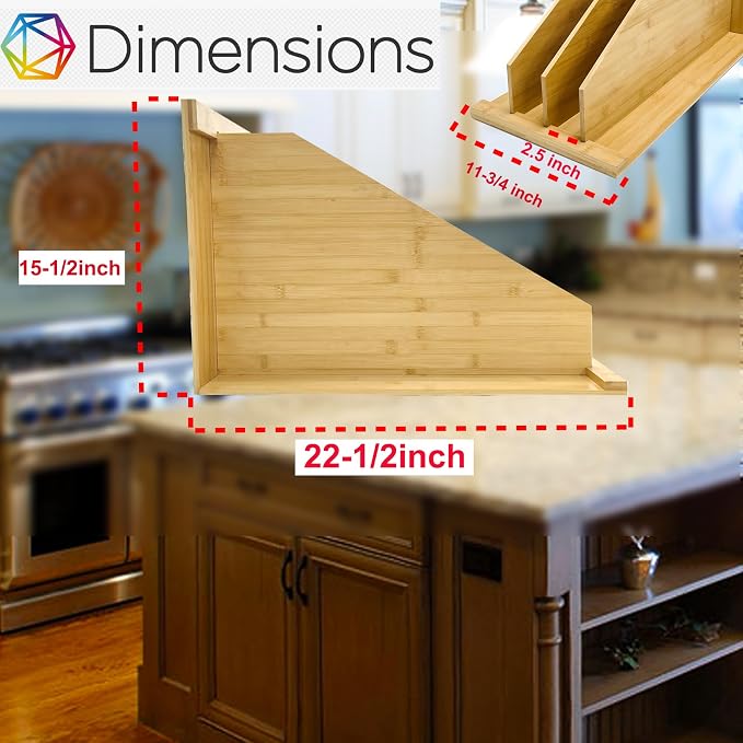 Tray Dividers for Kitchen Cabinets, 15.5in x22.5in x12in with 3 Dividers - Image 2
