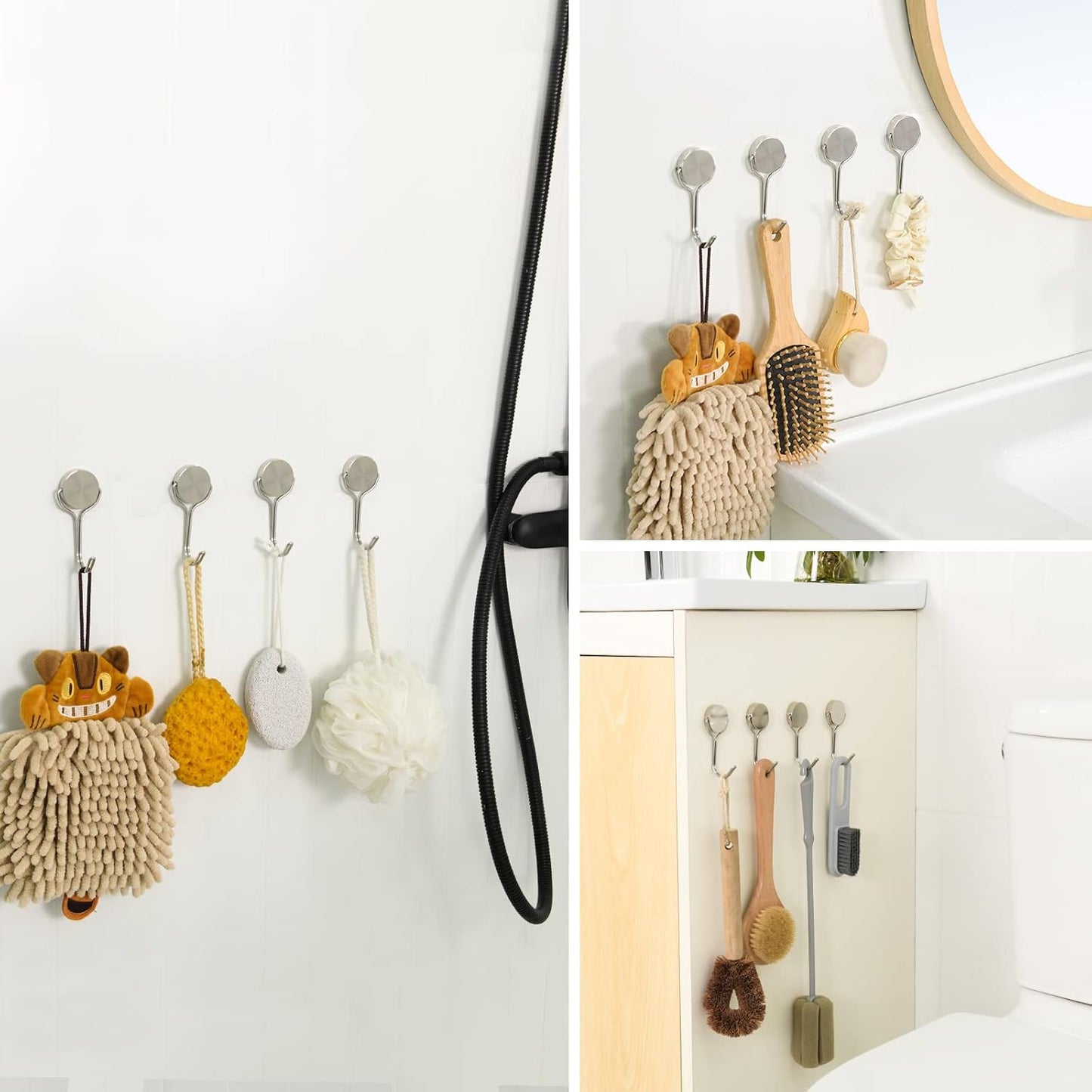 Magnetic Hooks Heavy Duty Magnets Hooks for Refrigerator Grill Toolbox Outdoor,Cruise Essentials Camper Accessories,8pack（Silver,0.9in-1 15Lbs）