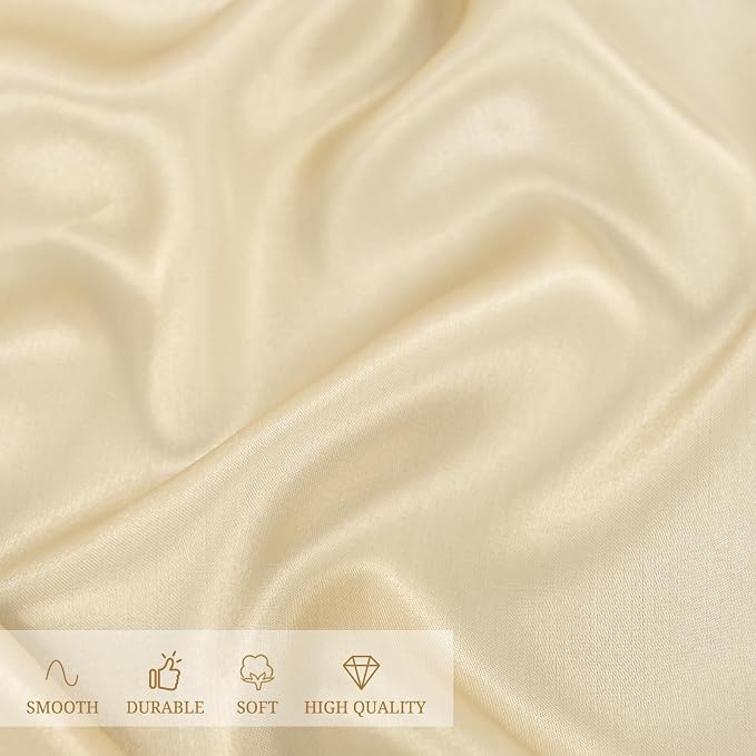 12 Pack 120 Inch Round Satin Tablecloth, Champagne - Image 8