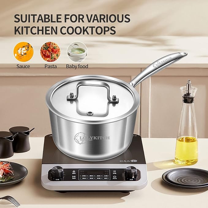 LOLYKITCH 1.5-2.5-3.0 QT Stainless Steel Saucepan Set of 3 - Image 4