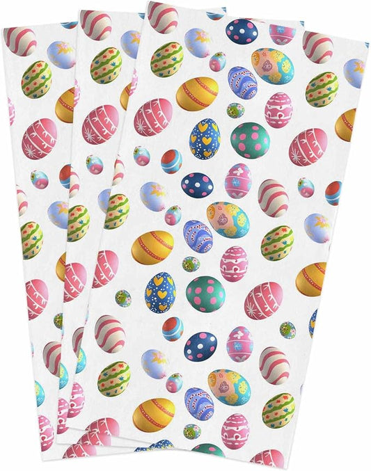 Smile Sunflower Easter Colorful Eggs Kitchen Towels,Microfiber Cleaning Cloths Easter Eggs Dish Towels for Kitchen, Pack of 3 Absorbent Reusable Dish Towels,Tea Towels,Bar Towels,18x28 Inch by Smile+Sunflower