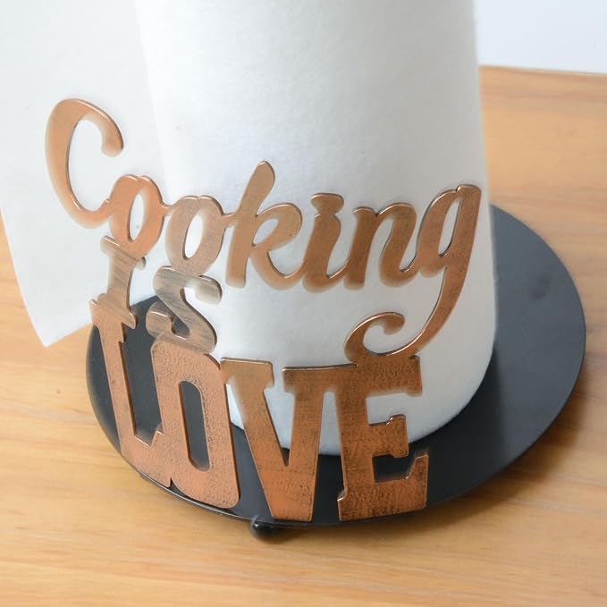 HAUCOZE Text Paper Towel Holder Countertop Metal Paper Roll Stand 13.4 Inch - Image 12