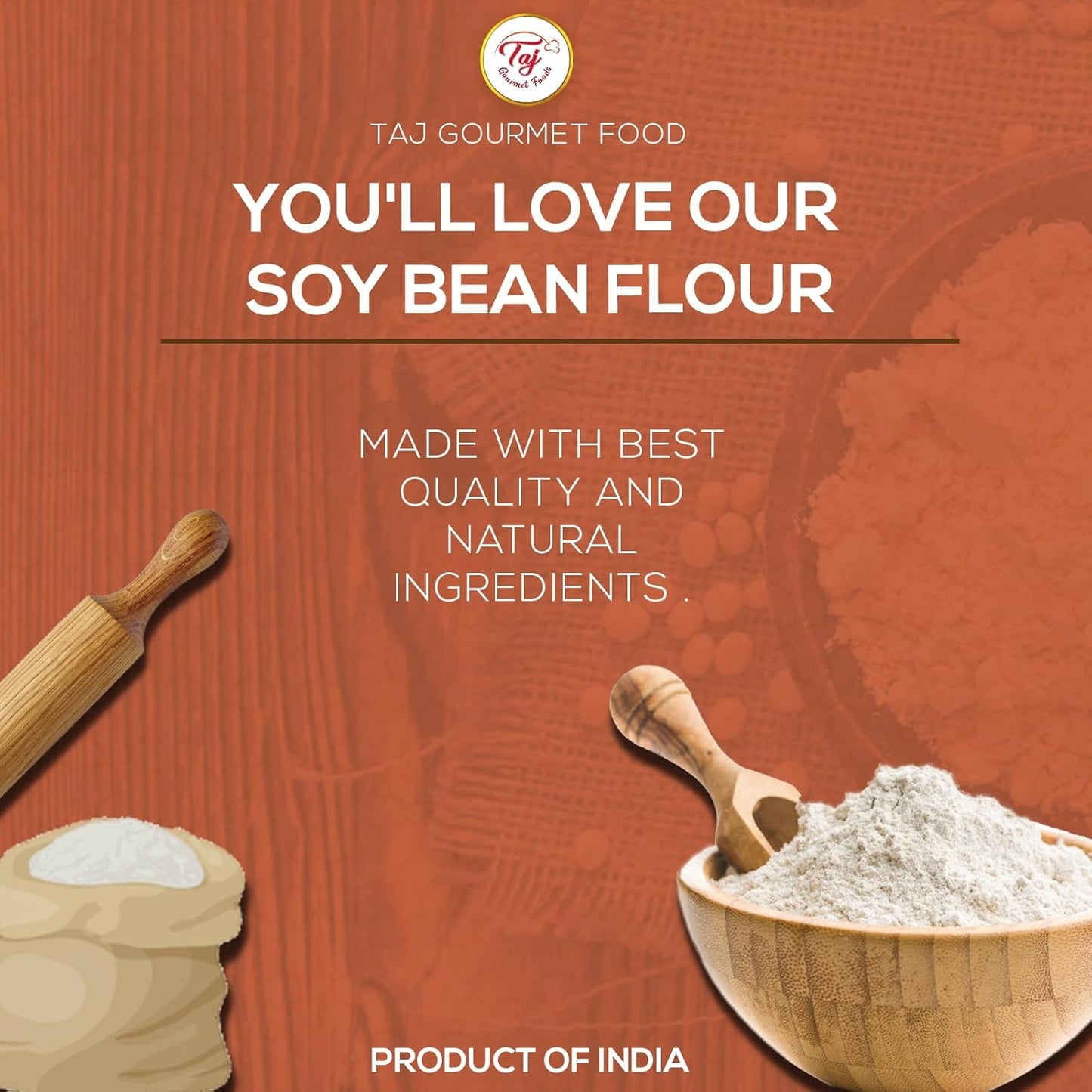 TAJ Soya Bean Flour, Soy Bean Flour, 4 Pounds