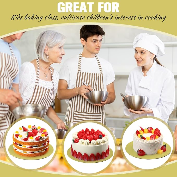 Potchen 100 Pack 6 Inches Round Cake Boards Cardboard, Matte Gold - Image 5