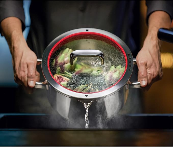 WMF Function 4 Induction Saucepans Set of 4 Polished Cromargan Stainless Steel Glass Lid with 4 Pouring Functions Induction Pots Internal Scale - Image 14