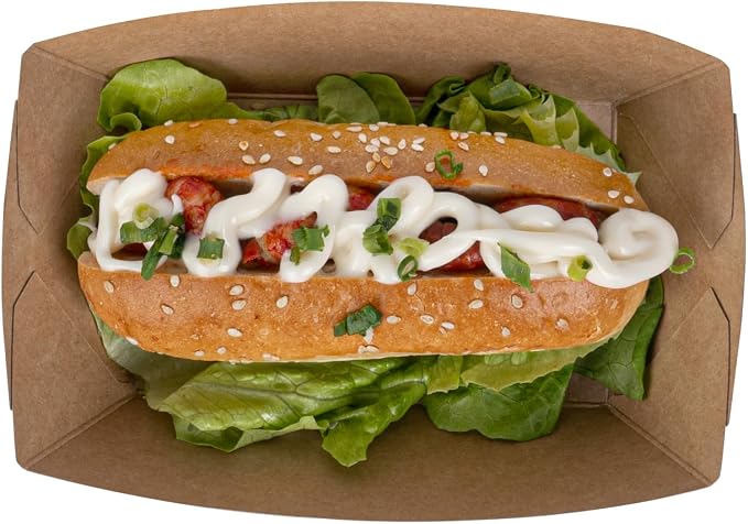 Restaurantware-Bio Tek 1/2 Pound Food Trays, 400 Disposable Paper Food Trays - Heavy-Duty, Greaseproof, Camouflage Paper Food Boats, For Snacks, Appetizers, Or Treats, Use At Parties Or Carnivals - Image 10