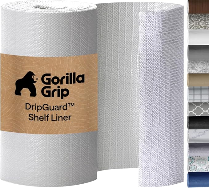 GORILLA GRIP Shelf Liner, Kitchen Drawer Protector, 20x240 Light Gray by Unknown