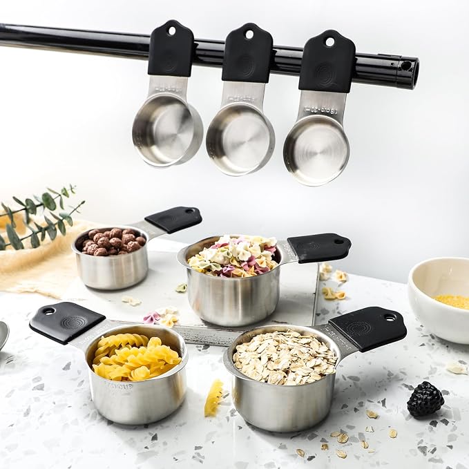 Magnetic Measuring Cups and Spoons Set of 17 Including 8 Stainless Steel Stackable Magnetic Measuring Cup 8 Magnetic Measuring Spoon with Leveler for Dry Liquid Ingredient - Image 6