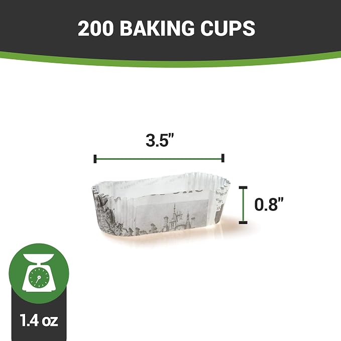 Restaurantware-Premium 3-inch Baking Cups: Regular-Ridged Elliptical Paper Baking Cups Perfect for Muffins, Cupcakes or Mini Snacks - Black & White Press Print Design - Disposable - 200-CT - Image 13