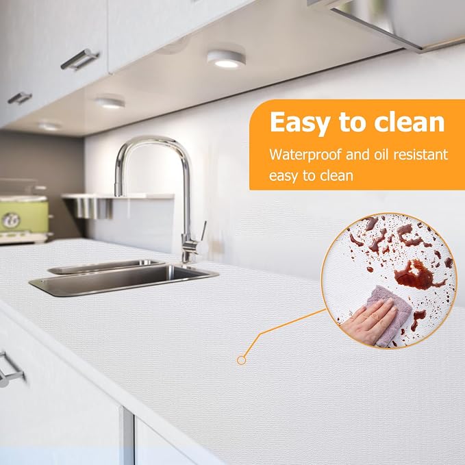 Viseeko Shelf and Drawer Liner for Kitchen Cabinet, White, 24in x 30ft - Image 3