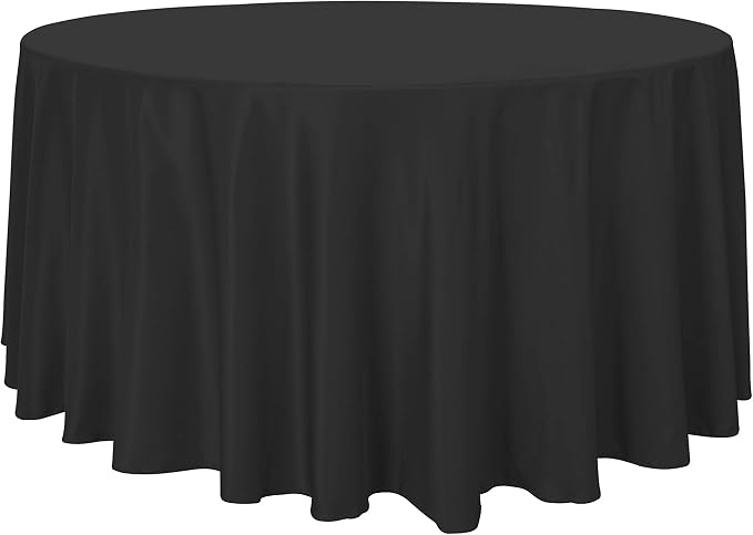 sancua Round Tablecloth, 120 Inch, Black by sancua