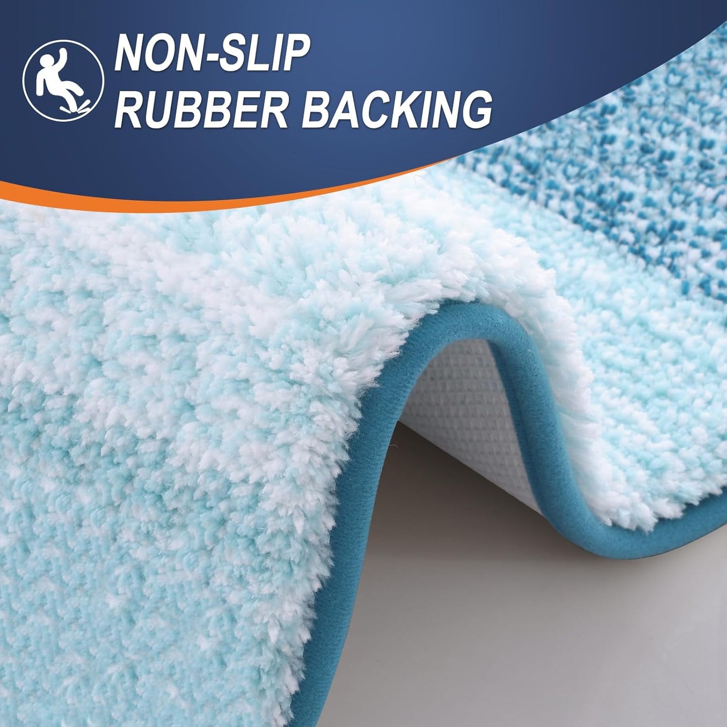 OLANLY Bathroom Rugs Mat 24x16, Extra Soft Absorbent Microfiber Bath Rugs, Rubber Backing, Quick Dry, Washable Bath Mats for Bathroom Floor, Tub and Shower, Home Decor Accessories, Peacock Blue