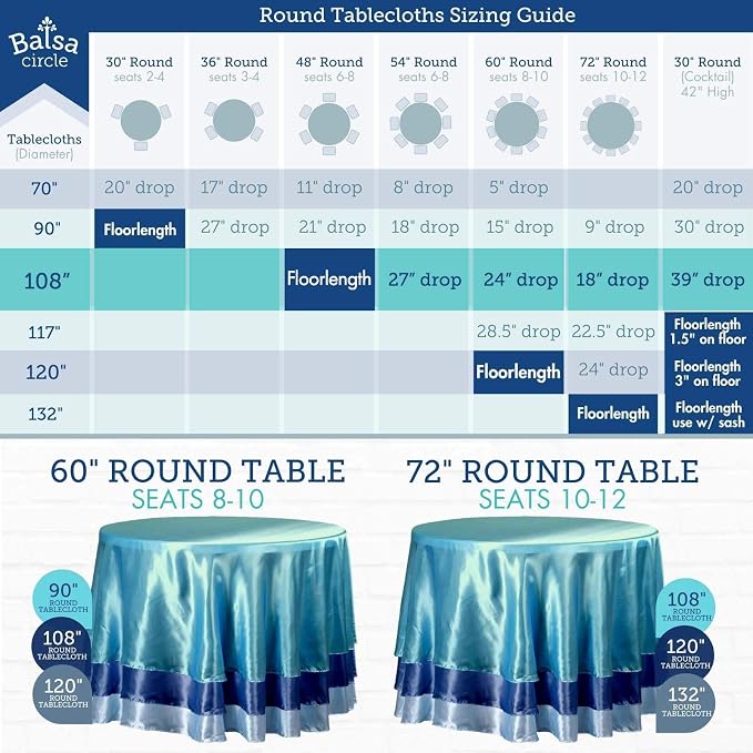 Balsa Circle 10 pcs 108 inch Red Round Washable Polyester Easy-Care Tablecloth for Indoor and Outdoor Bridal Shower Wedding Table Buffet Table Parties Events Kitchen Dining - Image 6