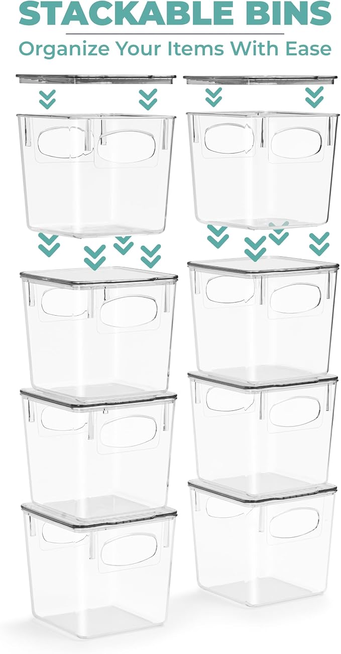 Sorbus Small Plastic Storage Bins - Kitchen Organization, Pantry & Refrigerator Bins (2 Pack) - Image 4