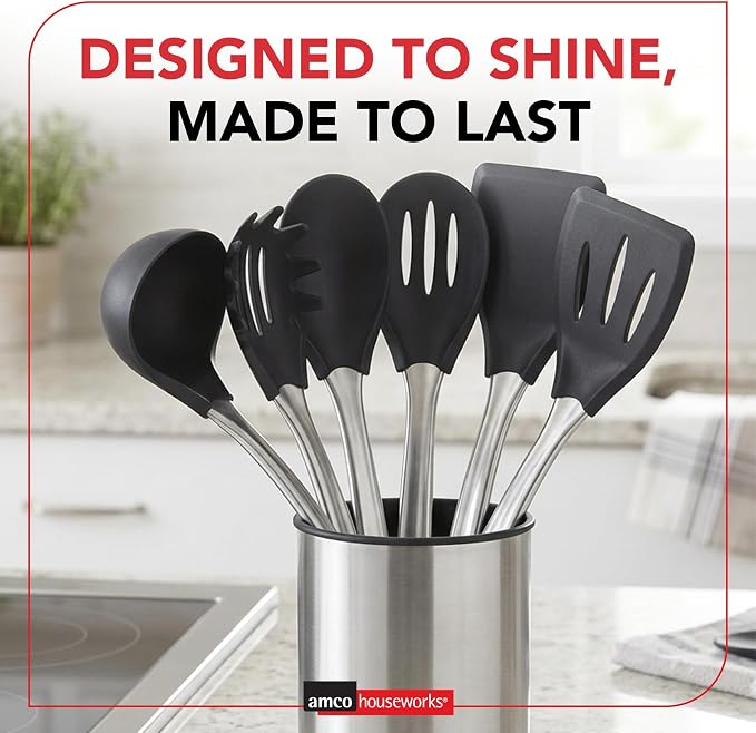 Amco – 6-Piece Nylon Utensil Set – Black, Set of 6 - Image 8