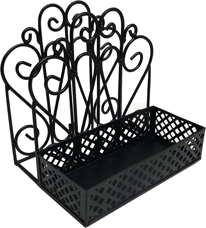 Park Designs Black Napkin Salt and Pepper Holder for Table | Combo Napkin Caddy & Salt and Pepper Caddy | Farmhouse Napkin Holder for Paper Napkins by ParkDesigns