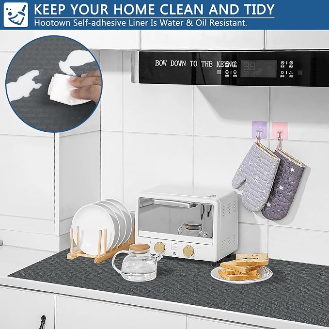 Self Adhesive Shelf Liner, 17.5" x 196.8" Contact Paper for Cabinets Drawer - Image 5