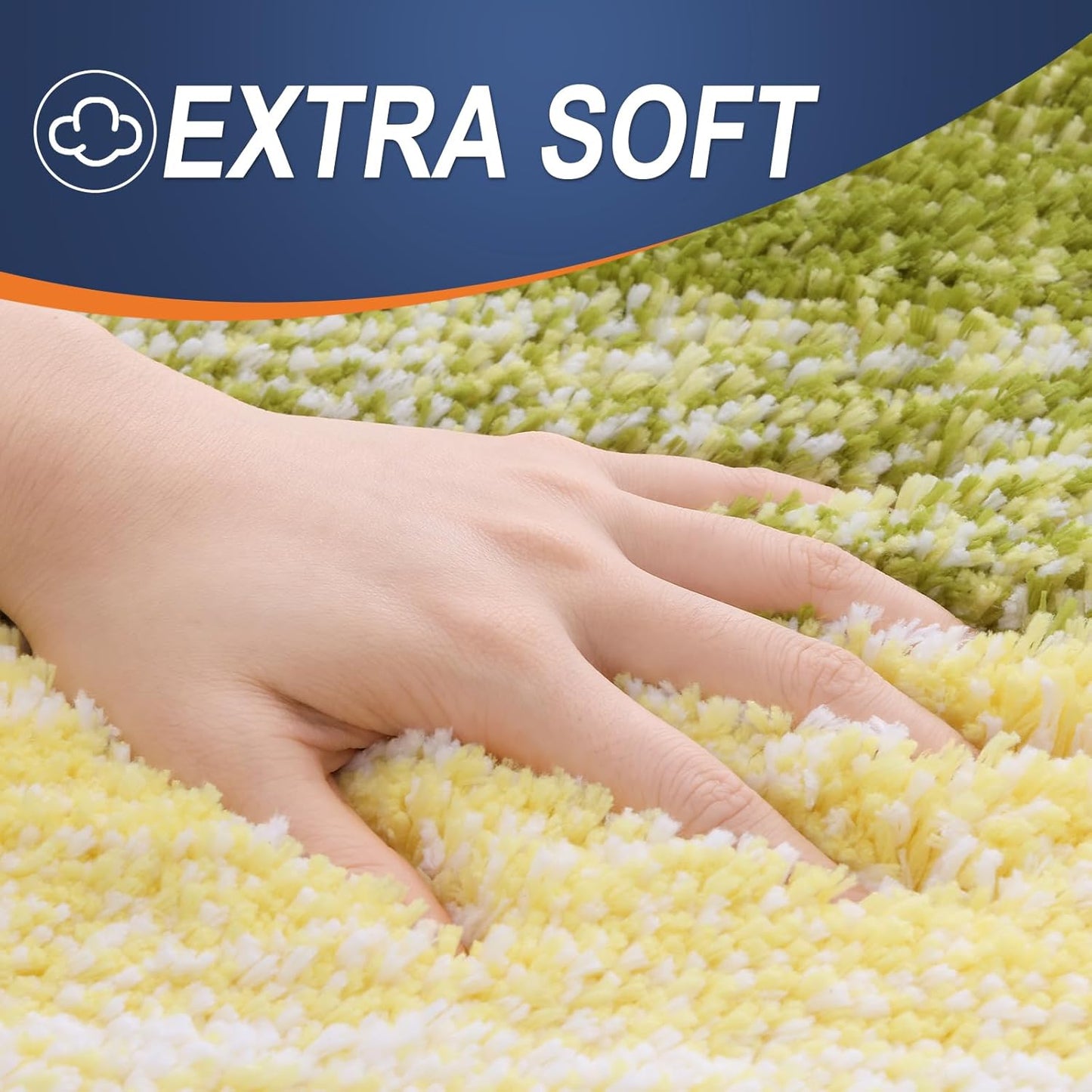 OLANLY Luxury Toilet Rugs U-Shaped 24x20, Extra Soft and Absorbent Microfiber Bathroom Rugs, Non-Slip Plush Shaggy Bath Mat, Machine Wash Dry, Contour Bathroom Mats for Toilet Base, Olive Green