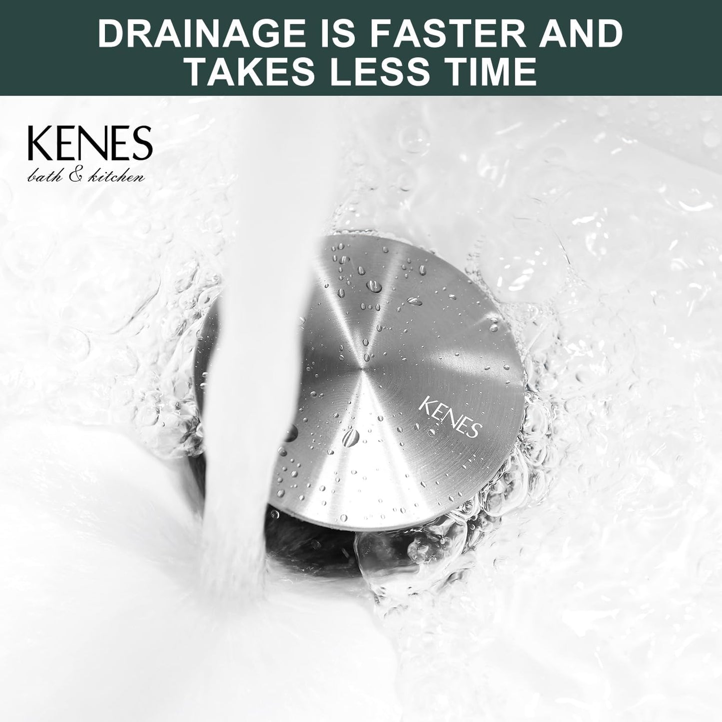 KENES Bathroom Sink Drain Stopper Pop up Sink Drain with Overflow, Brushed Nickel Lavatory Bathroom Vanity Sink Drain Assembly, Built-in Anti-Clogging Strainer