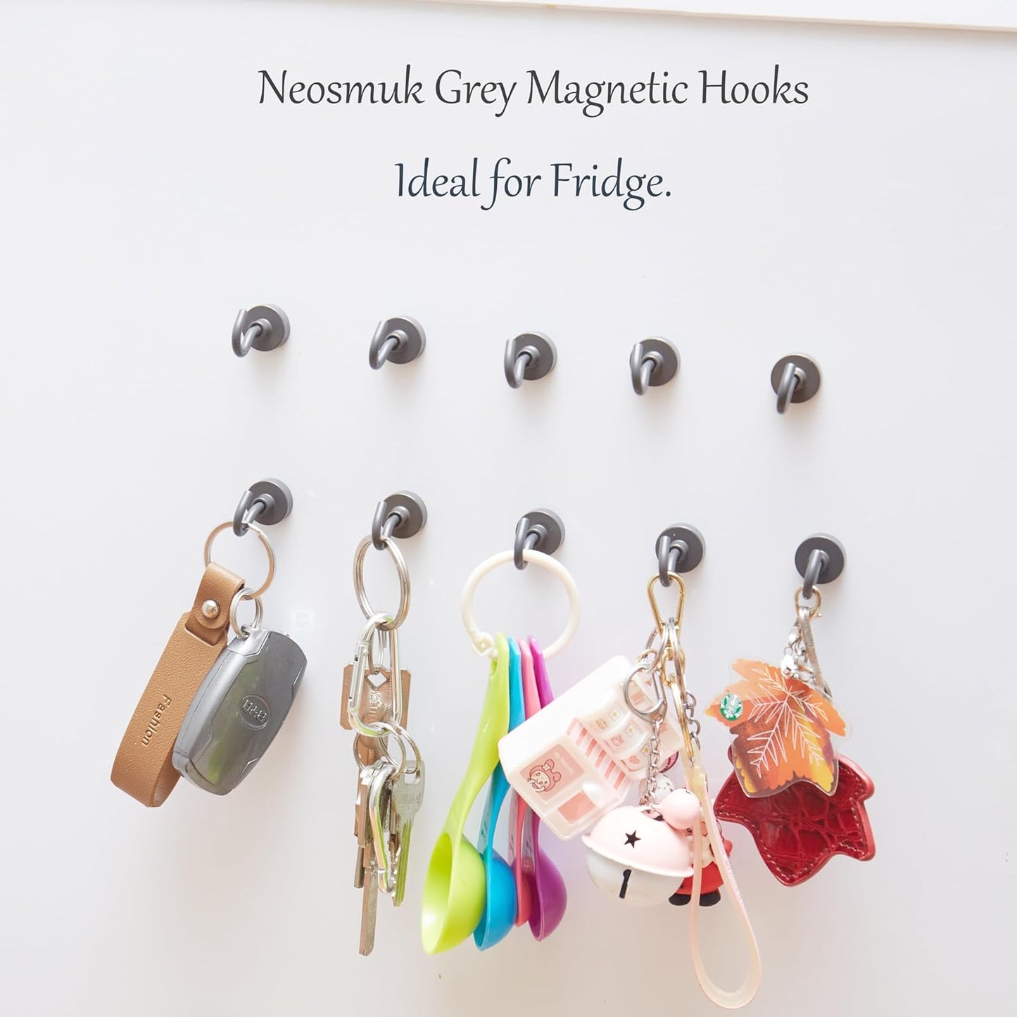 Neosmuk Magnetic Hooks, Cruise Ship Essentials, 30lb+ Heavy Duty Magnetic Hooks for Cruise Cabins, Refrigerator, Grill, Hanging, and Travel | Extra Strong Must-Haves Magnet Hook(Grey,Pack of 12)