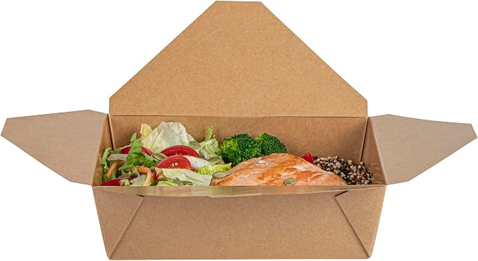 Restaurantware Bio Tek 8.5 x 6.3 x 2.5 Inch Food Containers 50 Durable Noodle Boxes - Disposable Sustainable Kraft Paper 17-Ounce Takeout Boxes Rectangle For Takeouts Or Picnics - Image 11