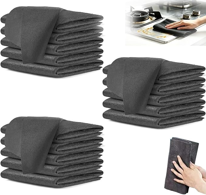 2026 New Magic Cleaning Cloth, Upgraded Thickened Microfiber, Lint Free Streak Free Reusable Non-Scratch Cleaning Rags for Windows Glass Stainless Steel Car Kitchen Sink Mirror (15) by Aximemo