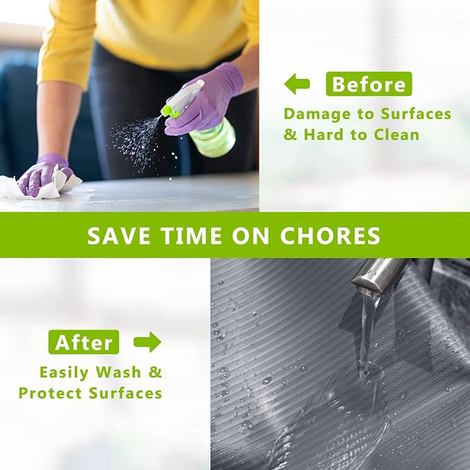 Anze Non Adhesive Shelf Liner for Kitchen Cabinets, Gray, 11.8 x 157.5 in - Image 4