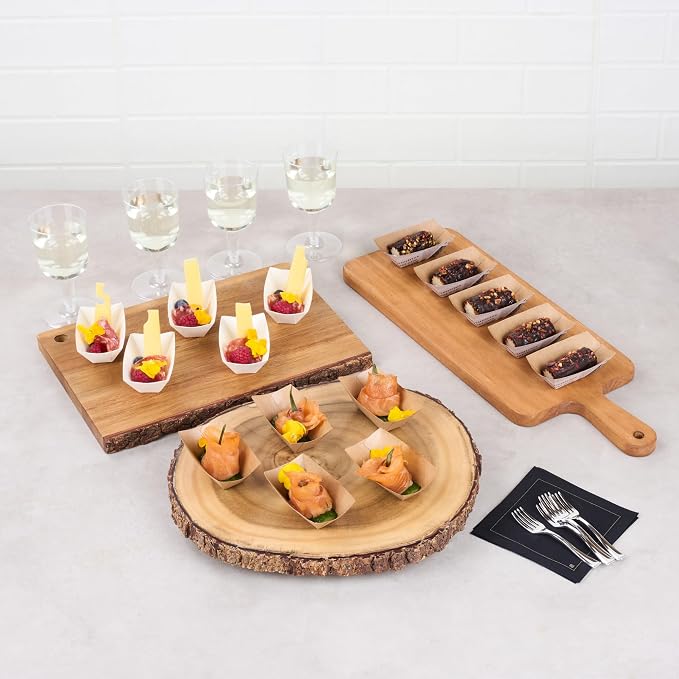 Restaurantware-Bio Tek 2 Ounce Food Trays, 400 Disposable Paper Food Trays - Heavy-Duty, Grease-Resistant, Kraft Paper Food Boats, For Snacks, Appetizers, Or Treats, Use At Parties Or Carnivals - Image 6