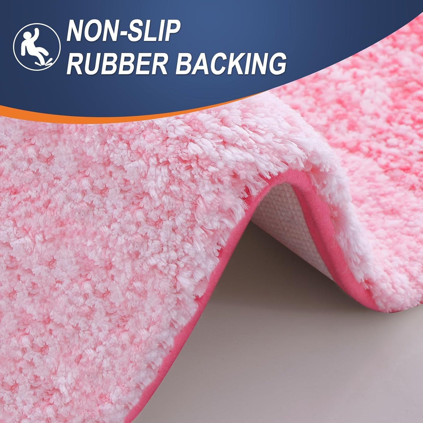 OLANLY Bathroom Runner Rugs 47x24, Extra Soft Absorbent Microfiber Bath Rugs, Rubber Backing, Quick Dry, Machine Washable Bath Mats for Bathroom Floor, Tub and Shower, Home Decor Accessories, Pink