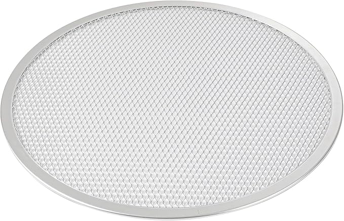 Restaurantware 11 Inch Aluminum Pizza Screen Pack of 12 Mesh Baking Tool For Crispy Crust, Lightweight Stackable Seamless Rim Rust-Resistant Baking Screen, Reusable for Pizzerias, Home Oven Use by Restaurantware