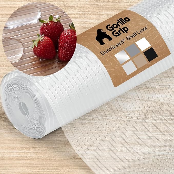 GORILLA GRIP Shelf Liner, Non-Adhesive Cabinet Liners, 24" x30' Clear by Unknown
