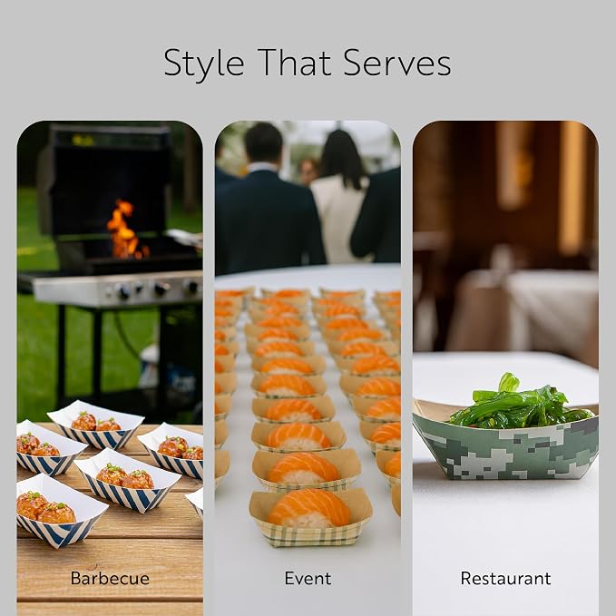 Restaurantware-Bio Tek 2 Pound Food Trays, 50 Disposable Paper Food Trays - Heavy-Duty, Greaseproof, Pink and White Paper Boats, for Snacks, Appetizers, Or Treats, Use At Parties Or Carnivals - Image 6