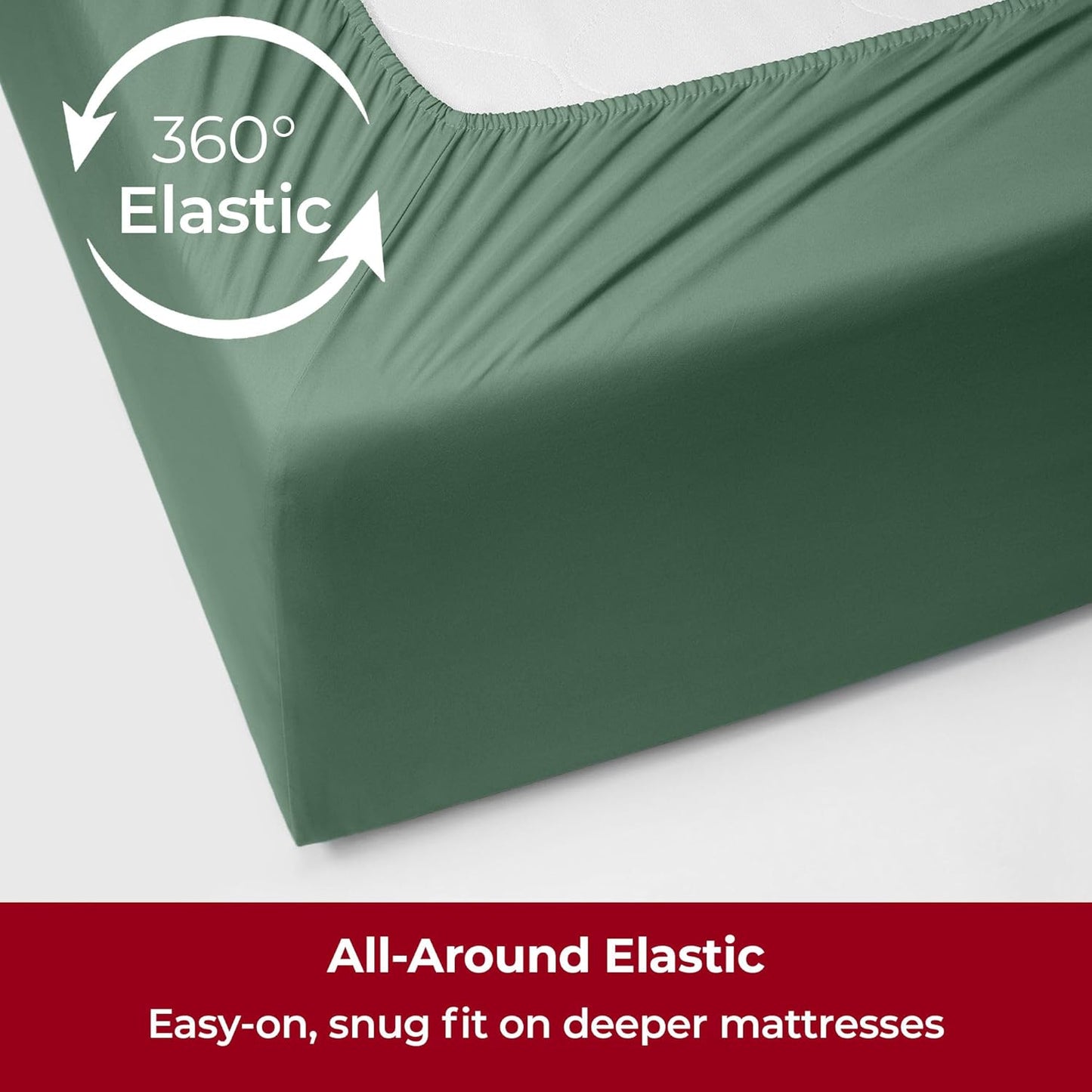 Mellanni Extra Deep Twin XL Sheets - 3 PC Iconic Collection Bedding - Luxury, Ultra Soft, Cooling Bed Sheets - Wrinkle, Fade, Stain Resistant (Twin Extra Long, Emerald Green)