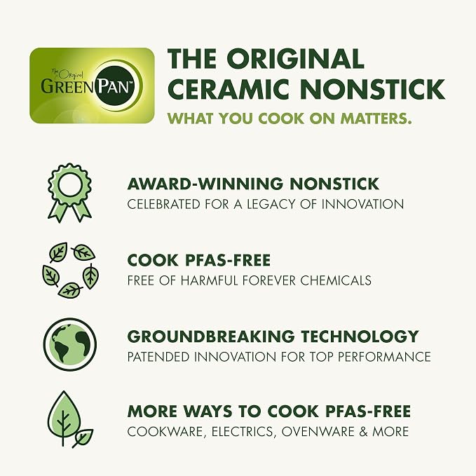 GreenPan Premiere Ovenware Healthy Ceramic Nonstick 8" Square Cake Baking Pan, Cast Aluminum Bakeware, Warp-Free, Oven and Broiler safe to 600F, Dishwasher Safe, PFAS-Free, Gray - Image 9