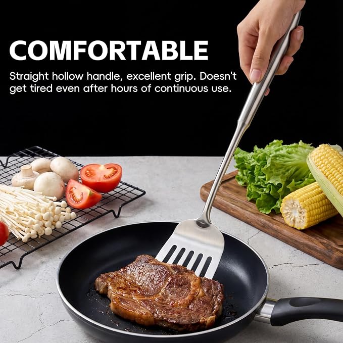 Stainless Steel Cooking Utensils Set,ZIPENY 9 Pieces Kitchen Utensils Set,Kitchen Tools Set With Utensil Holder Anti-slip and corrosion-resistant,Dishwasher Safe,Easy to Clean - Image 6
