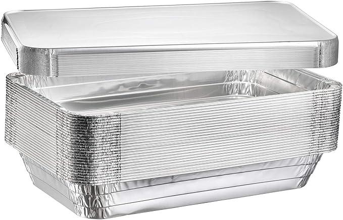 Full Size Deep Disposable Aluminum Steam Table Foil Pans with Lids 40 Count - Image 5