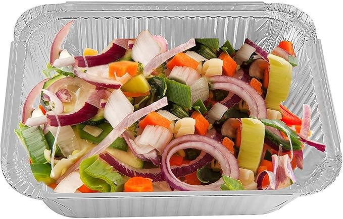 PARTY BARGAINS 5 Lb. Aluminum Foil Pans with Lids - 50 Count Set with Board Lids, 9 x 7 Inches Oblong Pan Food Container for Hot and Cold Use (Max 240°C) - Image 5