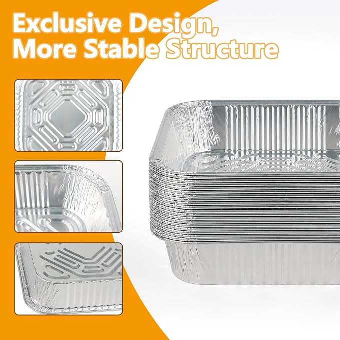 8x8 Aluminum Foil Pans, 20 Pack Foil Pans Disposable - Image 6