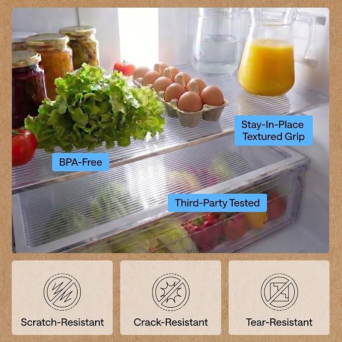GORILLA GRIP Shelf Liner, Non-Adhesive Cabinet Liners, 17.5" x30' Clear - Image 4